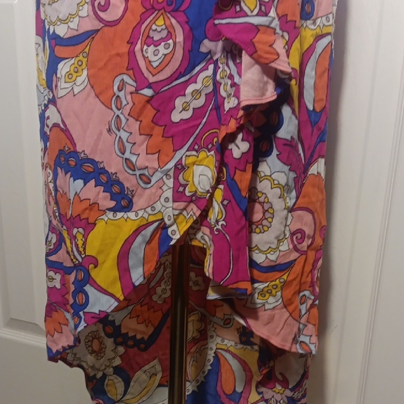 Trina Turk Sevilla Asymmetric Swimsuit Cover Up Midi Dress In Vibrant Colors - Picture 6 of 14